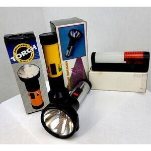 3 VNTG Flashlights Emergency Wide Beam Krypton Floodlight Small Fluorescent